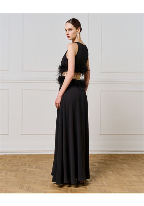 Maxi abito con dettaglio laterale ritagliato Nero ACCESS fashion | 54-3343-183BLACK